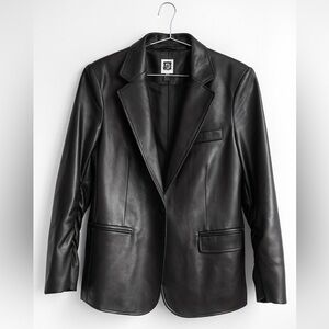 Anne Klein Leather Black Blazer